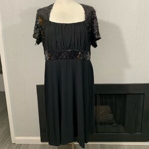 Another Thyme NWT‎ Black Sequin Fit & Flare Dress